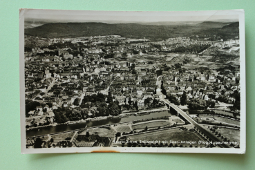 Ansichtskarte Luftbild AK Saarbrücken 1940 Saar Anlagen Straßen Häuser Architektur Ortsansicht Saarland